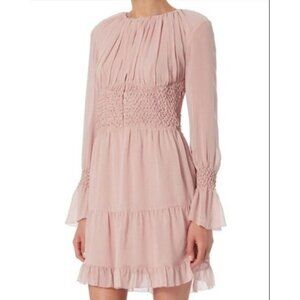 Intermix Women Carmella Blush Pink Silk Mini Dress size Small feminine Girly